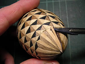 Working on a Parquetry Egg